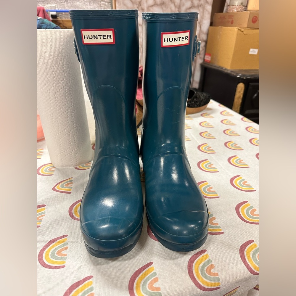 Mid calf hunter rain boots